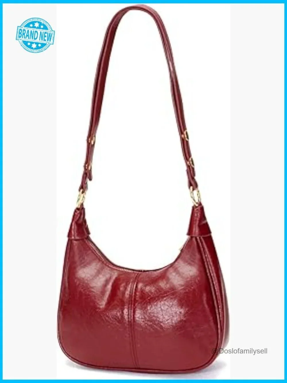 Small Hobo Bag Crescent Shaped Retro Tote Mini Crossbody Purse with Zipper